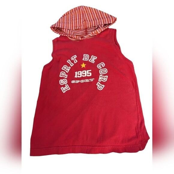 Esprit kids vintage red hooded sleeveless shirt‎ - Picture 1 of 3